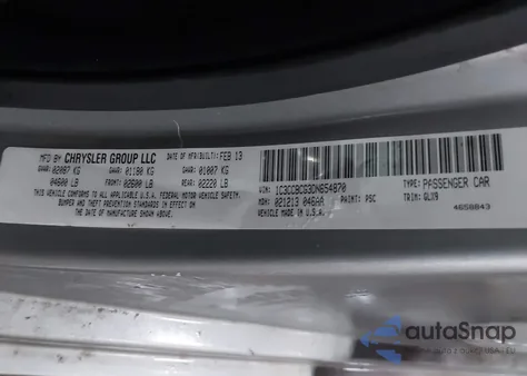 2013 Chrysler 200 Limited z USA, uszkodzony, nr VIN 1C3CCBCG3DN654870